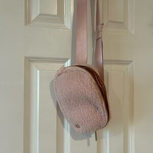 Lululemon Athletica Pink Fleece Crossbody Bag